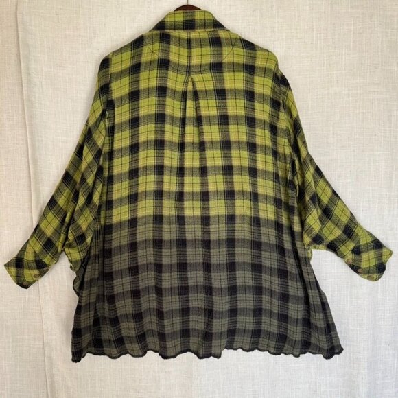 We The Free Green Plaid Wool Blend You Wish Flannel Shirt Tunic Size Extra Small - Picture 5 of 13